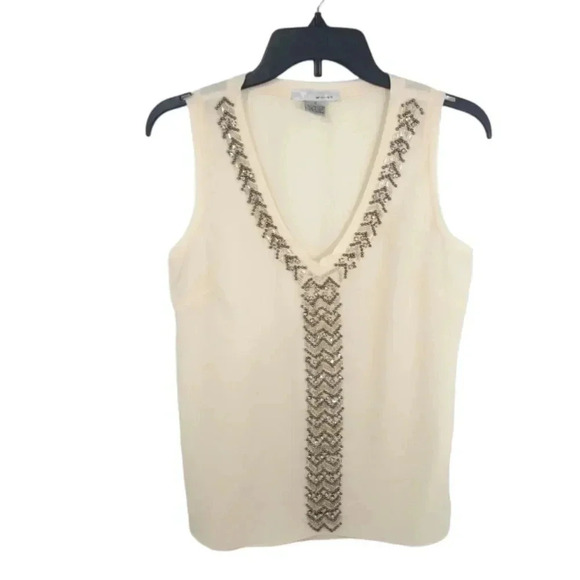 {WD.NY} Women's Embellished Sleveless Blouse - Picture 4 of 12